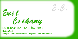 emil csikany business card